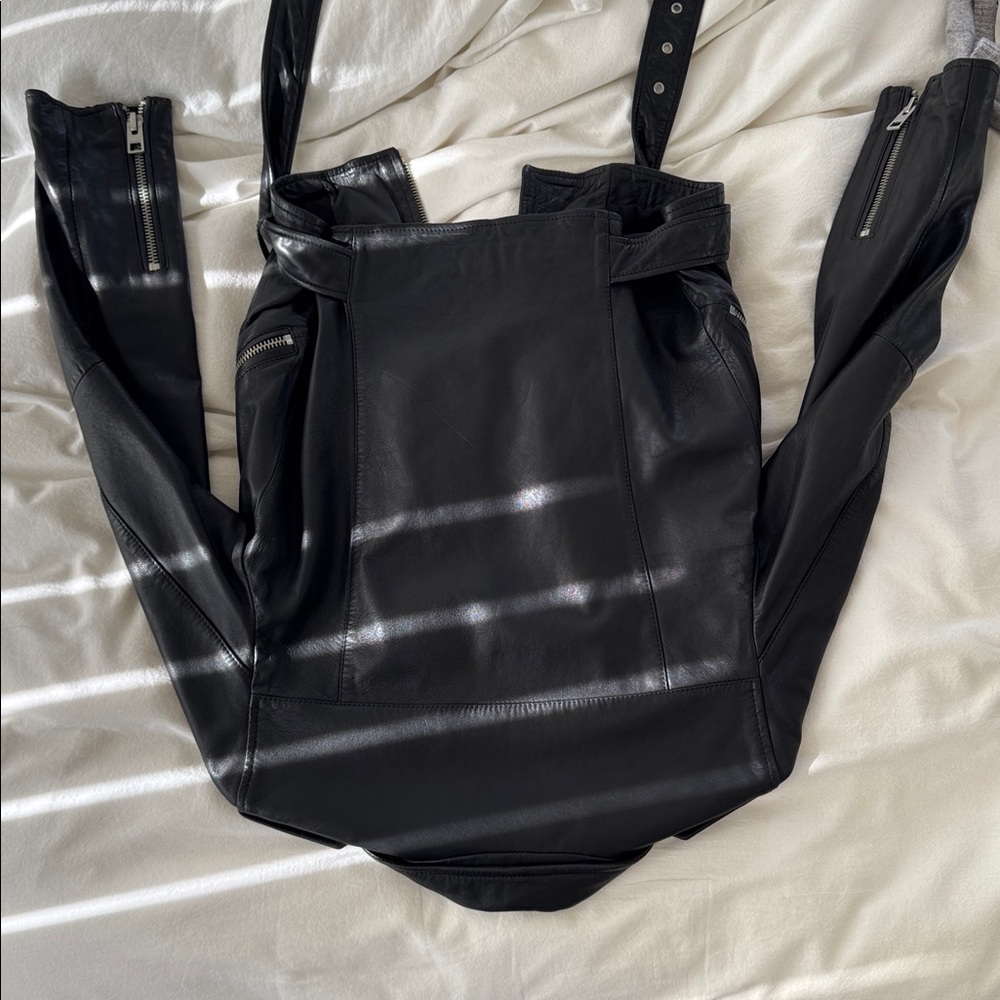 All Saints Black Leather Balfern Jacket - Picture 10 of 10